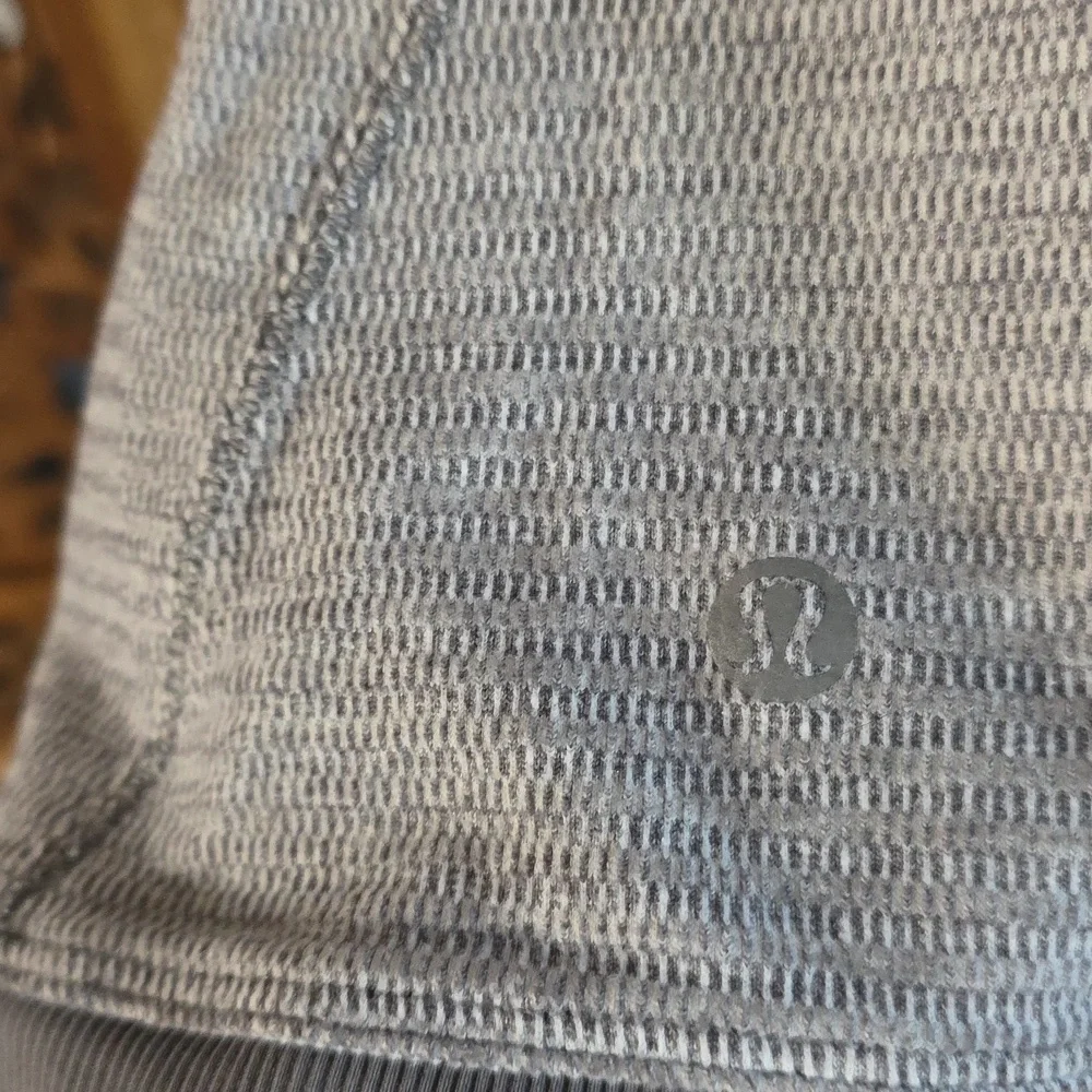 Lululemon Gray Striped Quarter-Zip Pullover